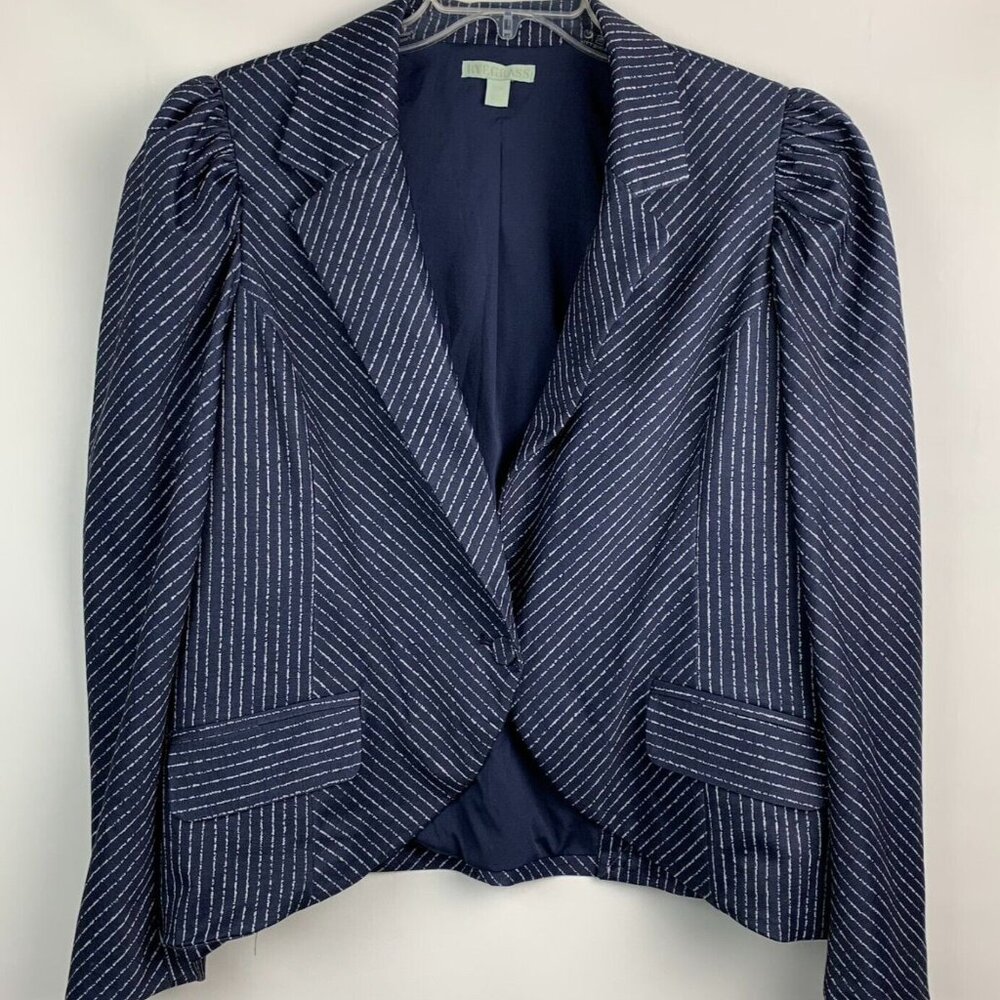 Ryegrass Navy Stripe Blazer NWT – Size 18, Puff Sleeve, $120 Retail